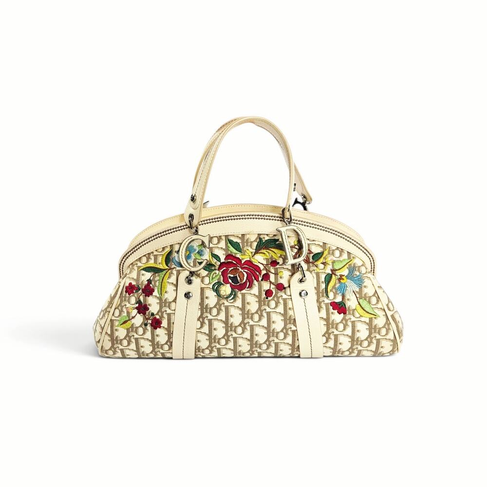 Vintage Dior Floral Embroidered Trotter Diorissimo Bag